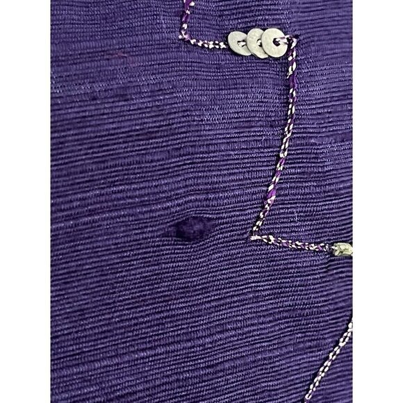 Indigo Moon Jacket Women XL Blue Floral Embroidery Beaded Geometric Boho 80s - Picture 9 of 12